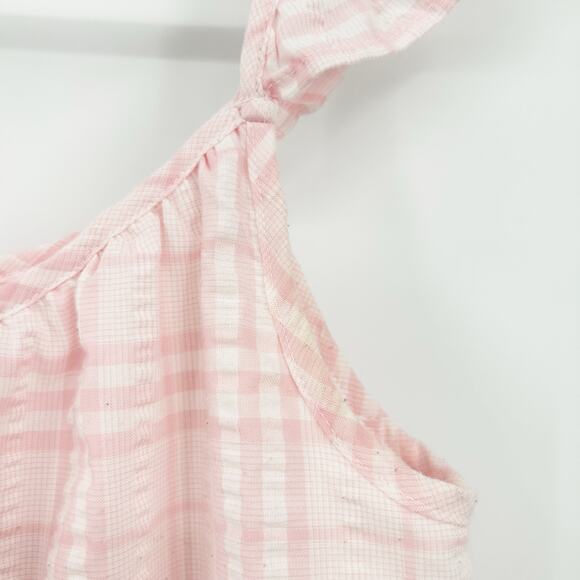 By The River Womens Colorblock Plaid‎ Sleeveless Tiered Pastel Country Dress S - Picture 9 of 10